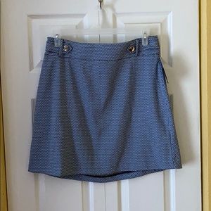 Soho Apparel Blue and black patterned skirt